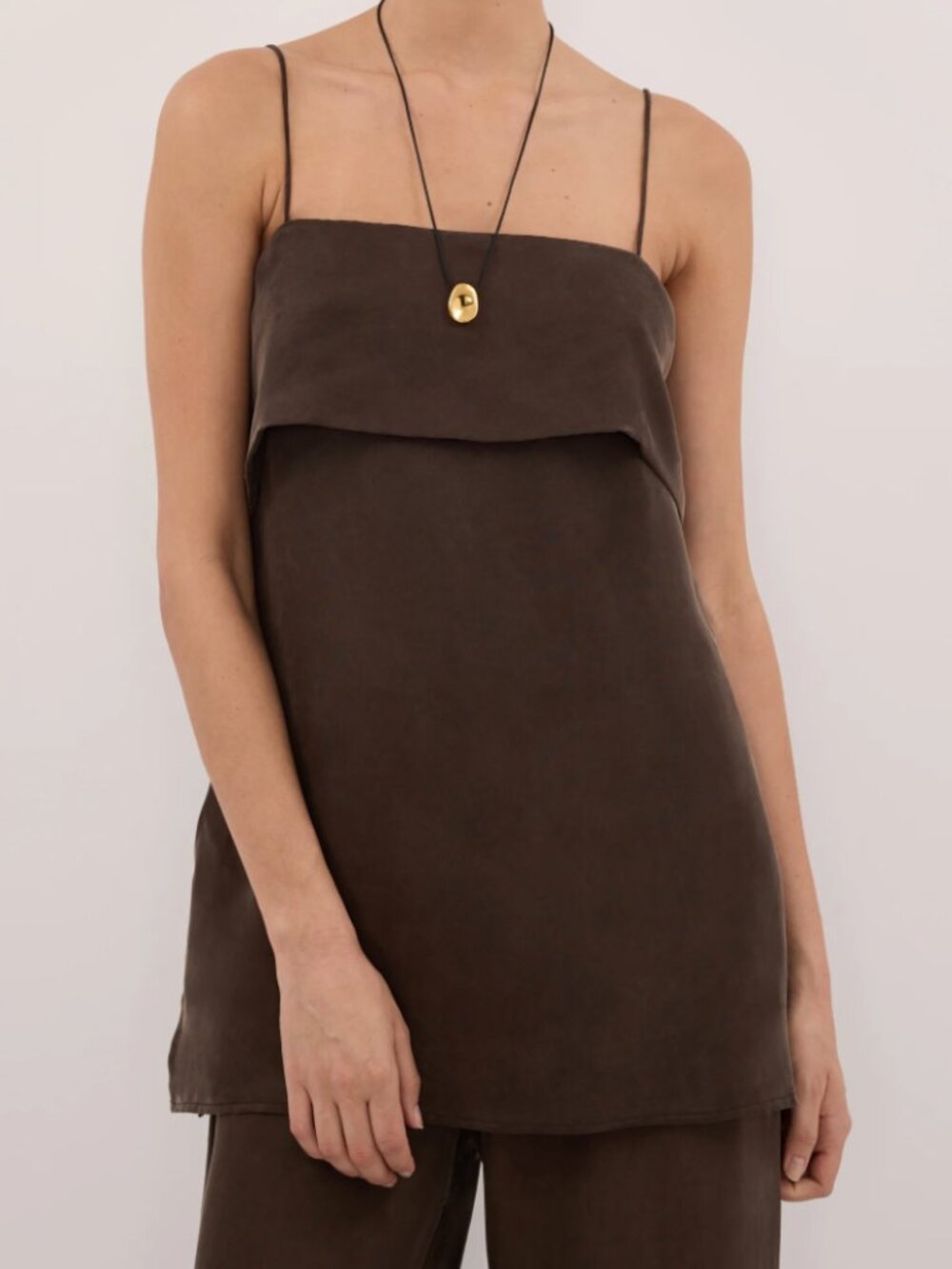 DISSH Ida Bitter Choc Foldover Cami Top - NWT